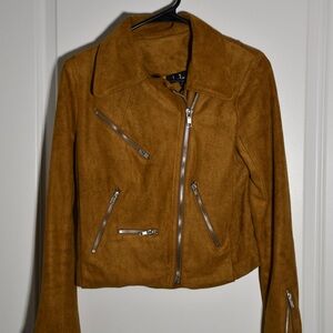 Lulu's Brown Suede Leather Jacket